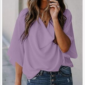 HOTAPEI Women’s Blouse - Size Small, Color purple